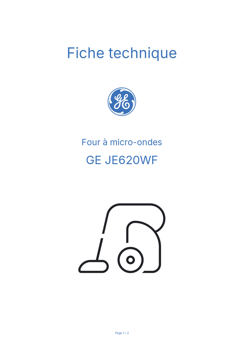 Image de la première page du manuel de l'appareil JE620WF