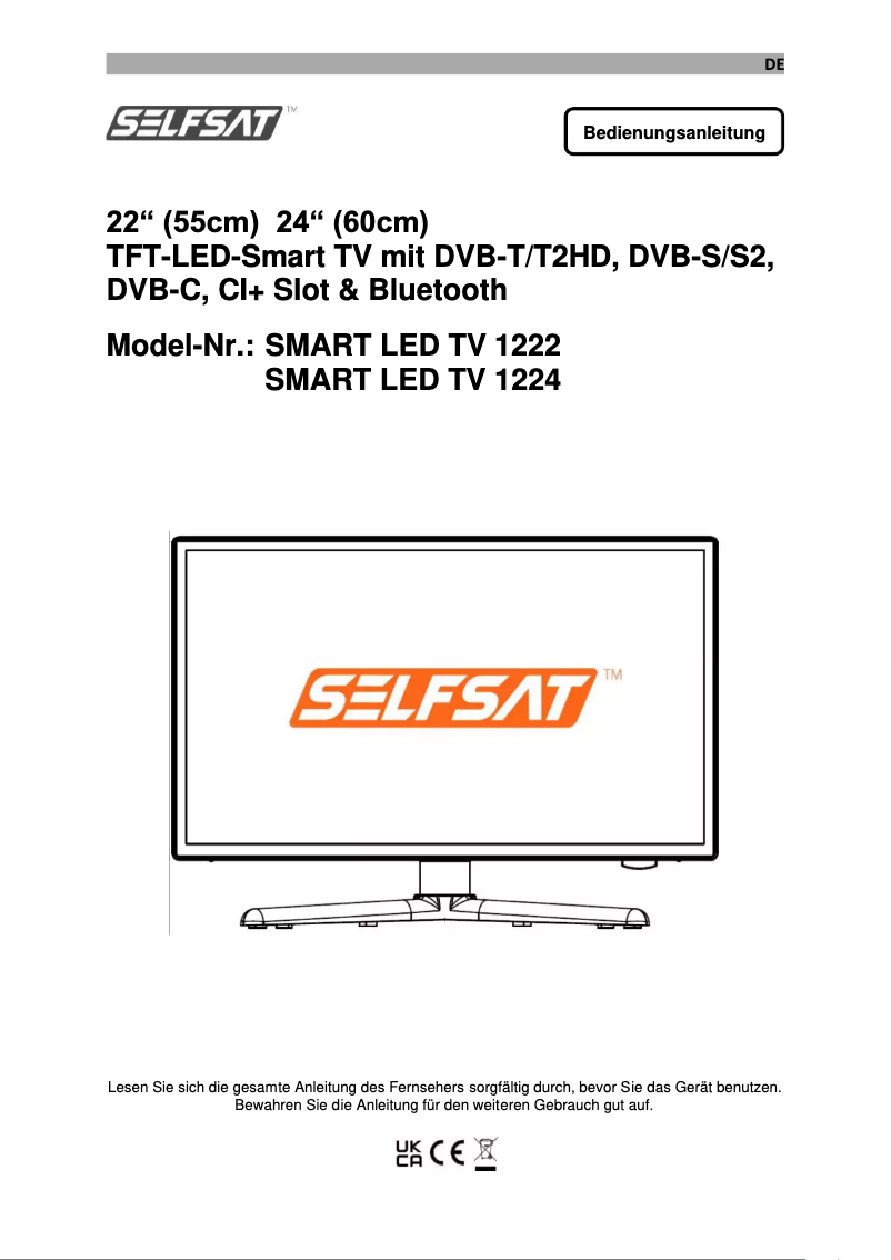 Page n°1 - Manuel utilisateur Selfsat SMART LED TV 1222