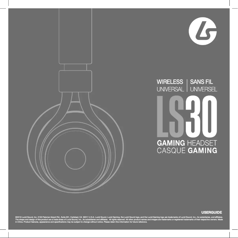 Page 1 of the manual User Manual LucidSound LS30