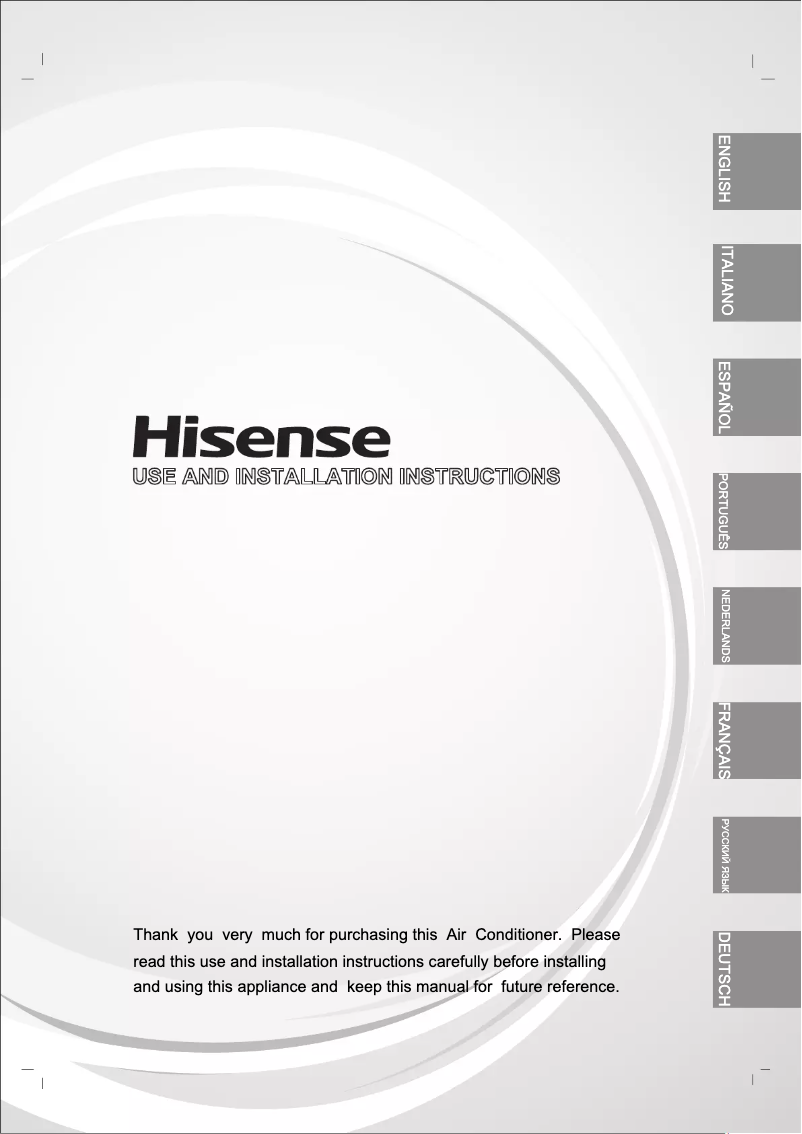 Page n°1 - Manuel utilisateur Hisense APC09