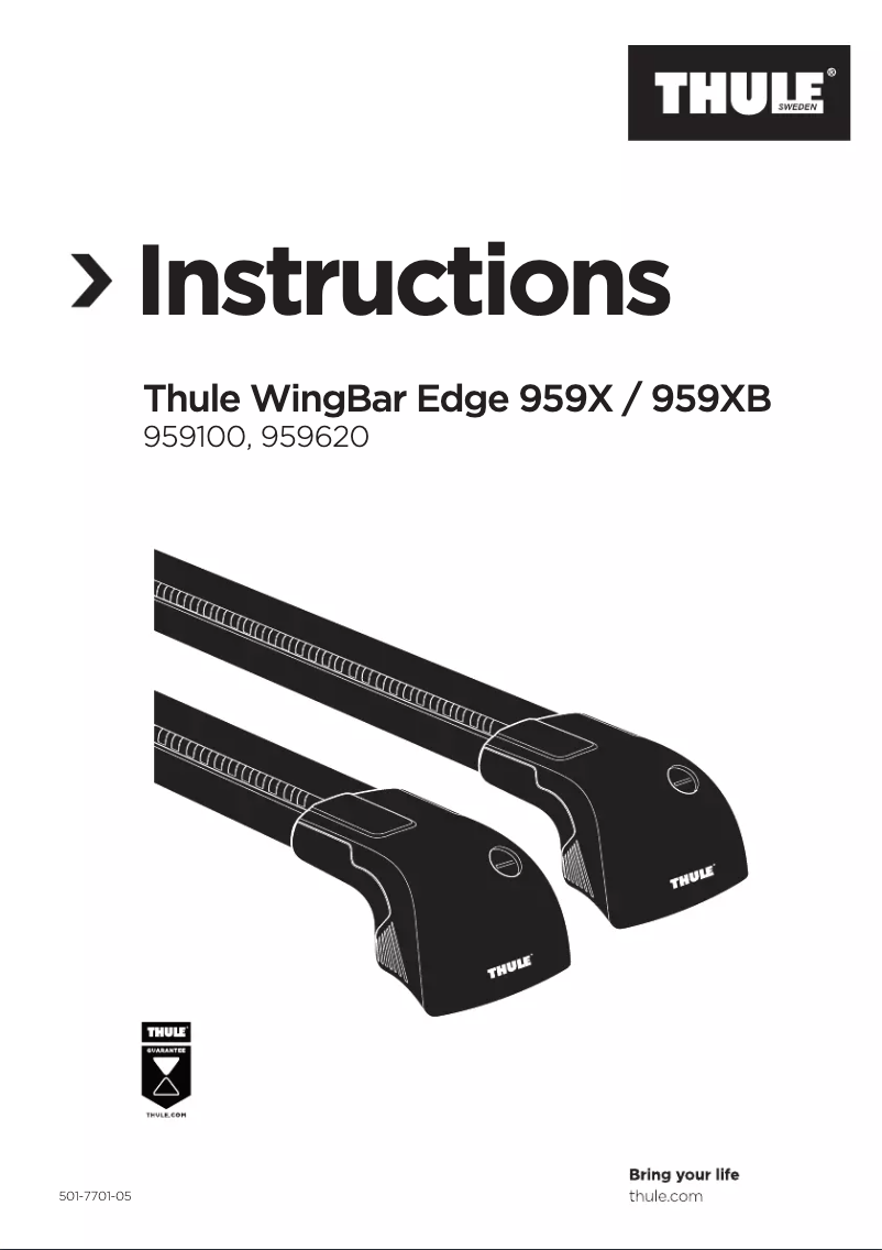 Image de la première page du manuel de l'appareil WingBar Edge 9592B