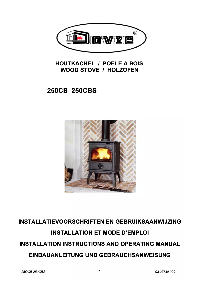 Page n°1 - Manuel utilisateur Dovre 250CBS