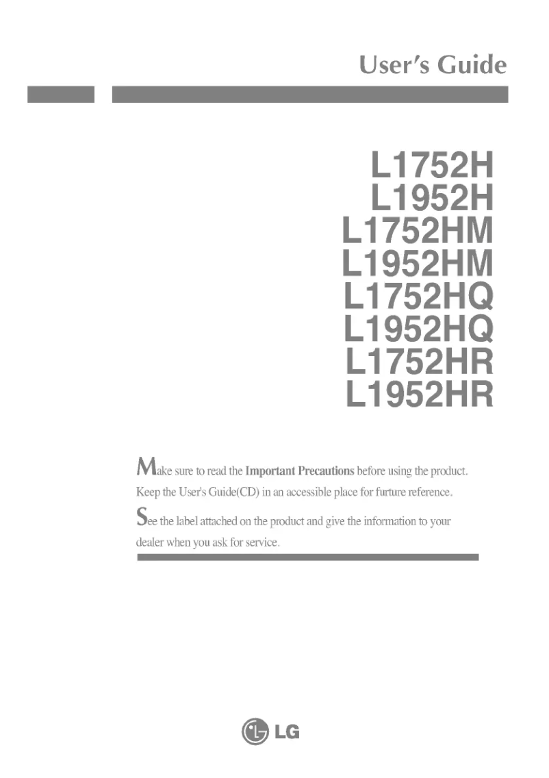 Página 1 del manual Manual de usuario LG L1952HQ-SF