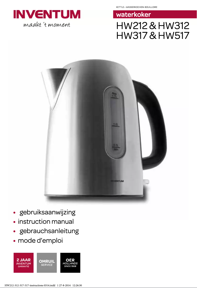 Page 1 de la notice Manuel utilisateur Inventum HW212