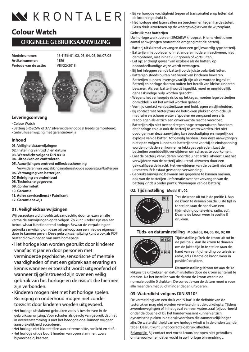 Page 1 de la notice Manuel utilisateur Krontaler 18-1156