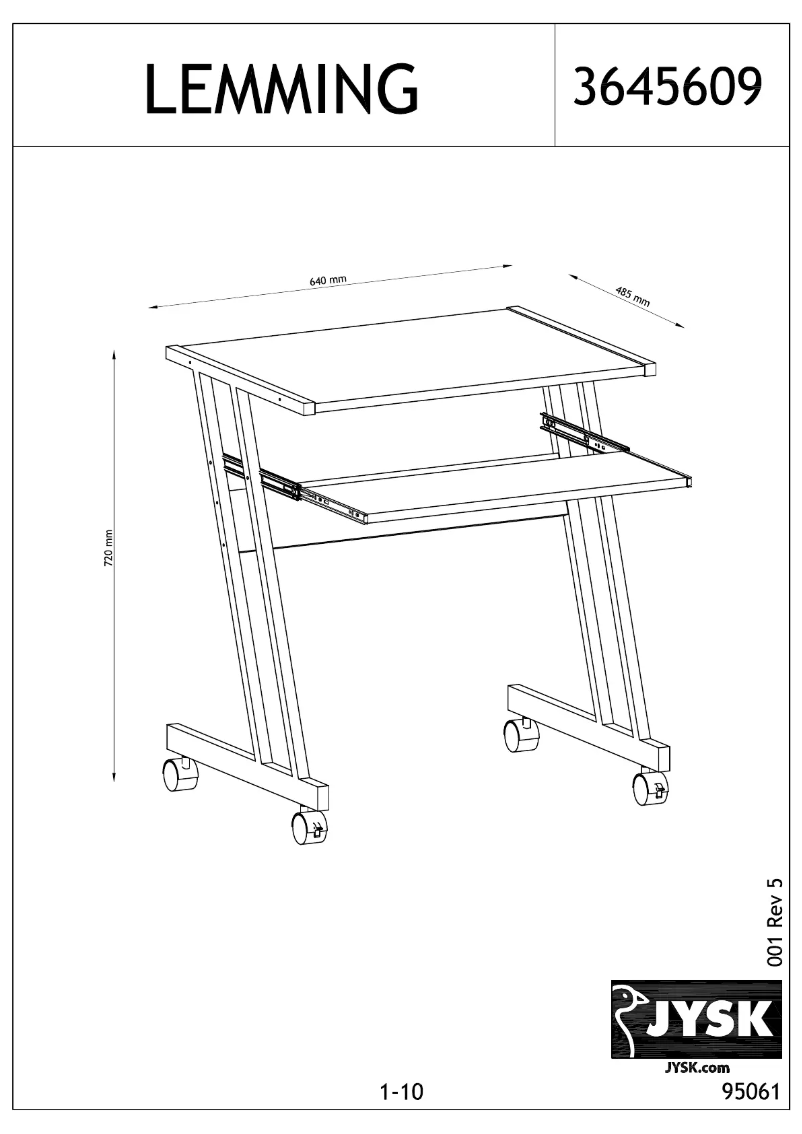 Page n°1 - Manuel utilisateur JYSK Lemming (64x73x48)