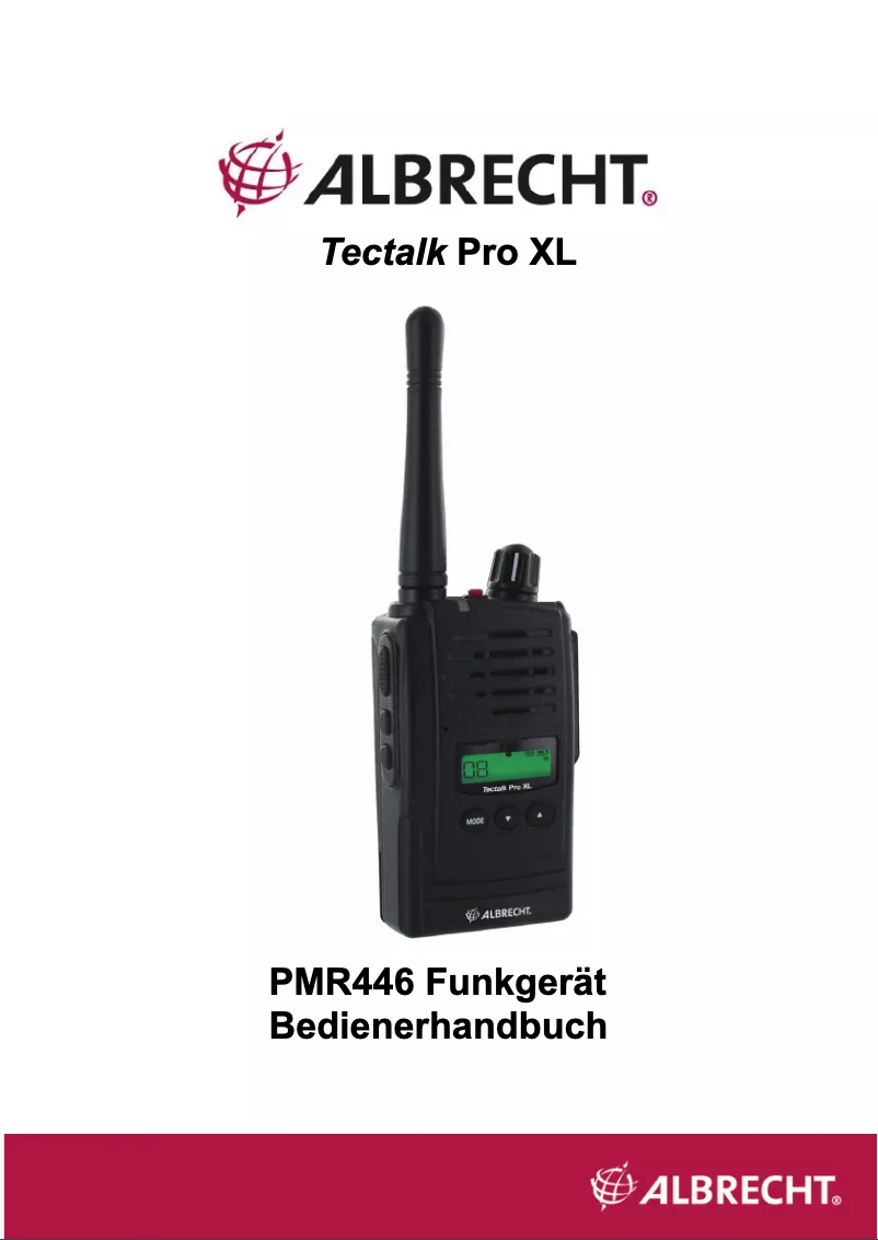 Página 1 del manual Manual de usuario Albrecht Tectalk Pro XL