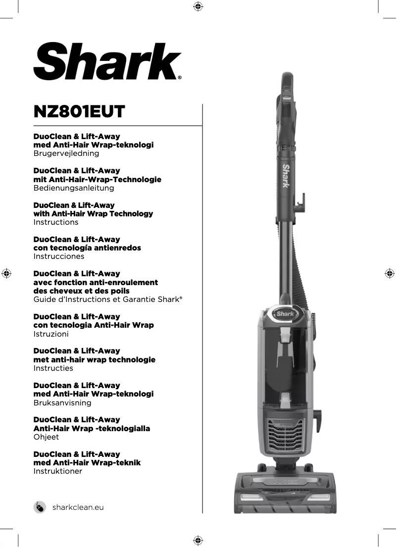 Image de la première page du manuel de l'appareil DuoClean NZ801EUT