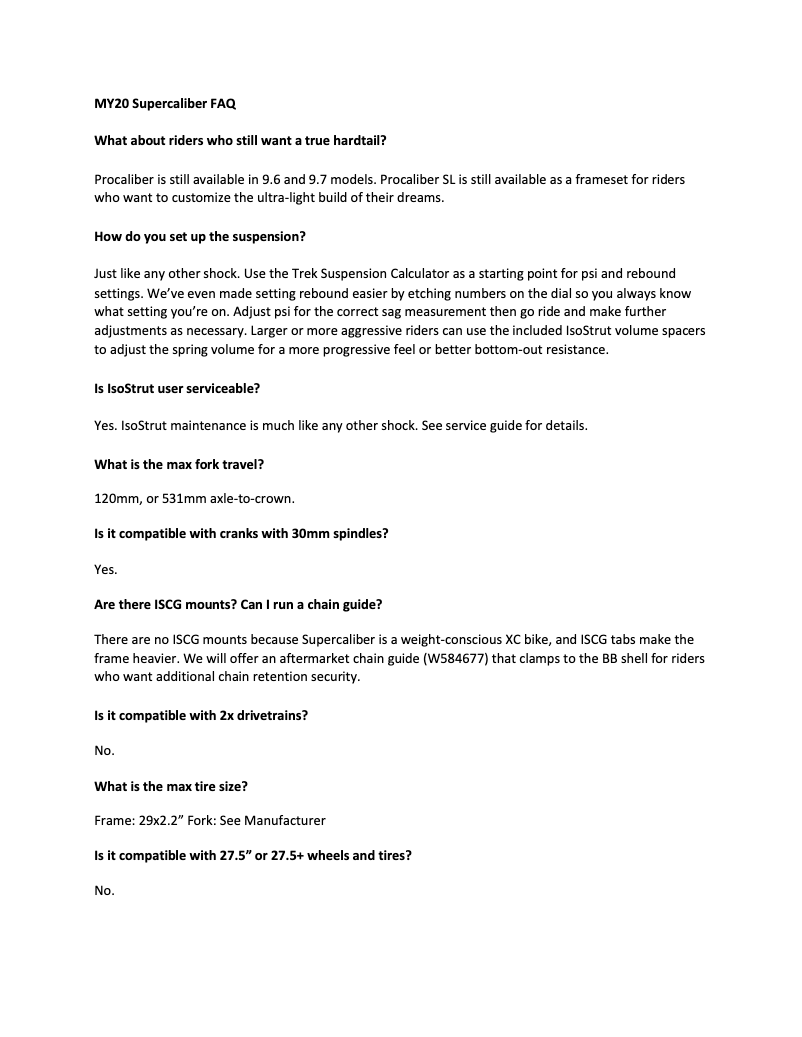 Page n°1 - FAQ Trek Supercaliber