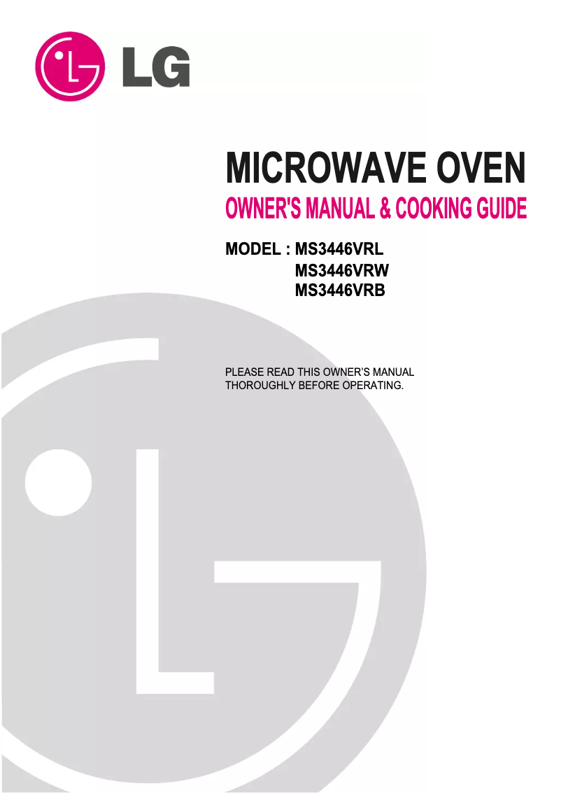 Página 1 del manual Manual de usuario LG MS3446VRL