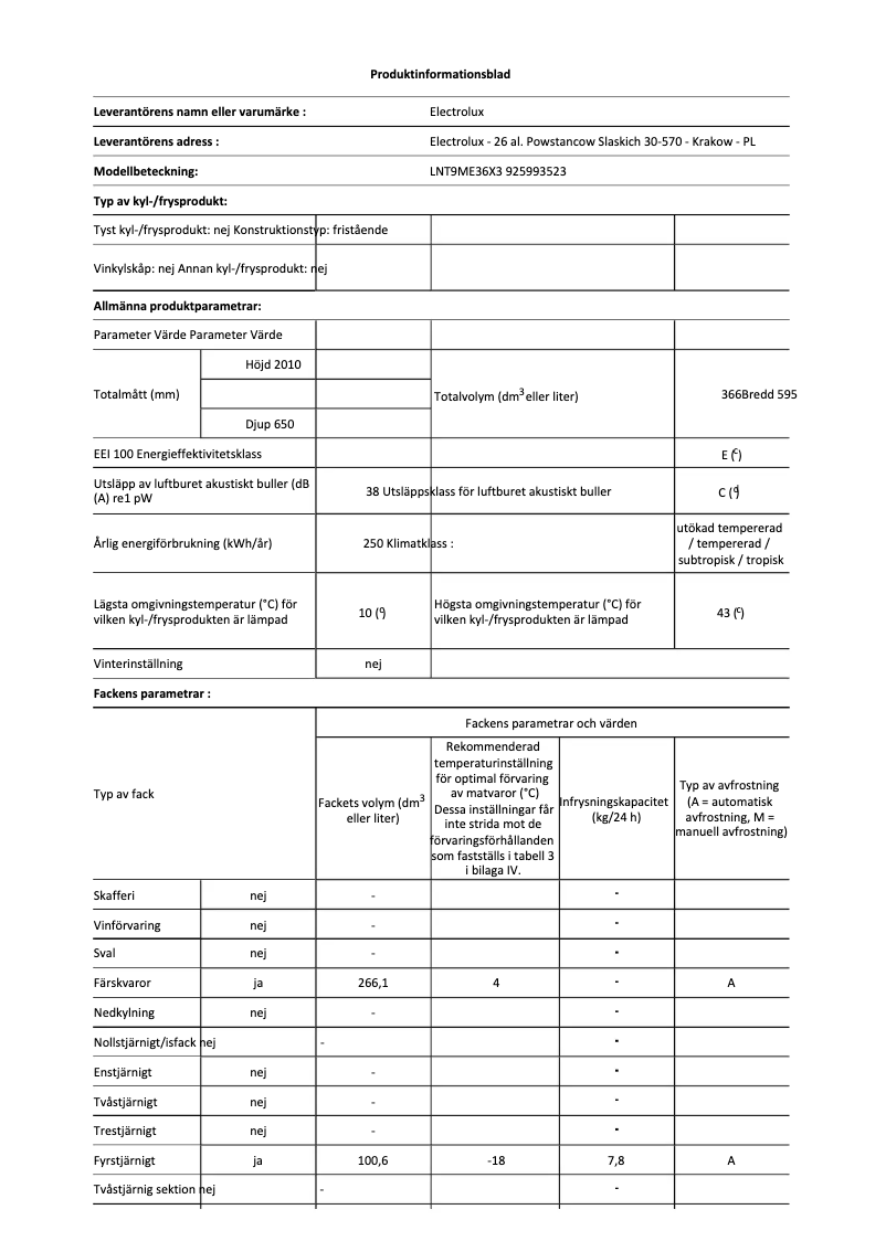 Page 1 de la notice Manuel utilisateur Electrolux LNT9ME36X3