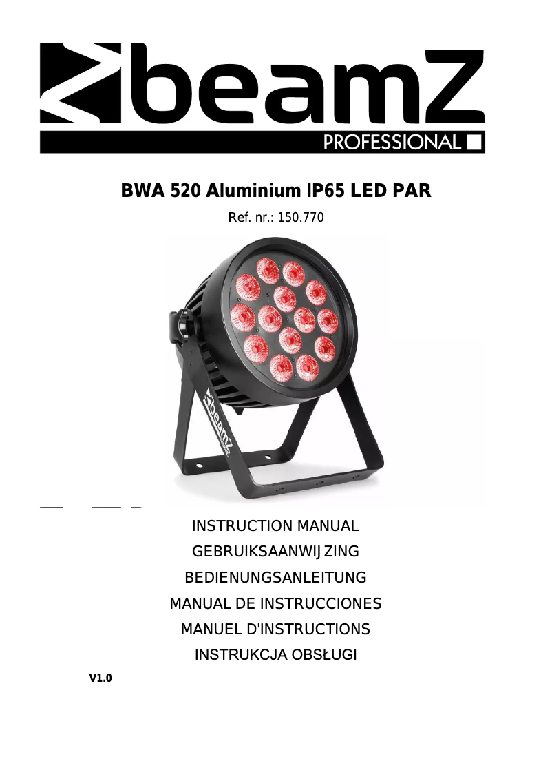 Página 1 del manual Manual de usuario BeamZ BWA520