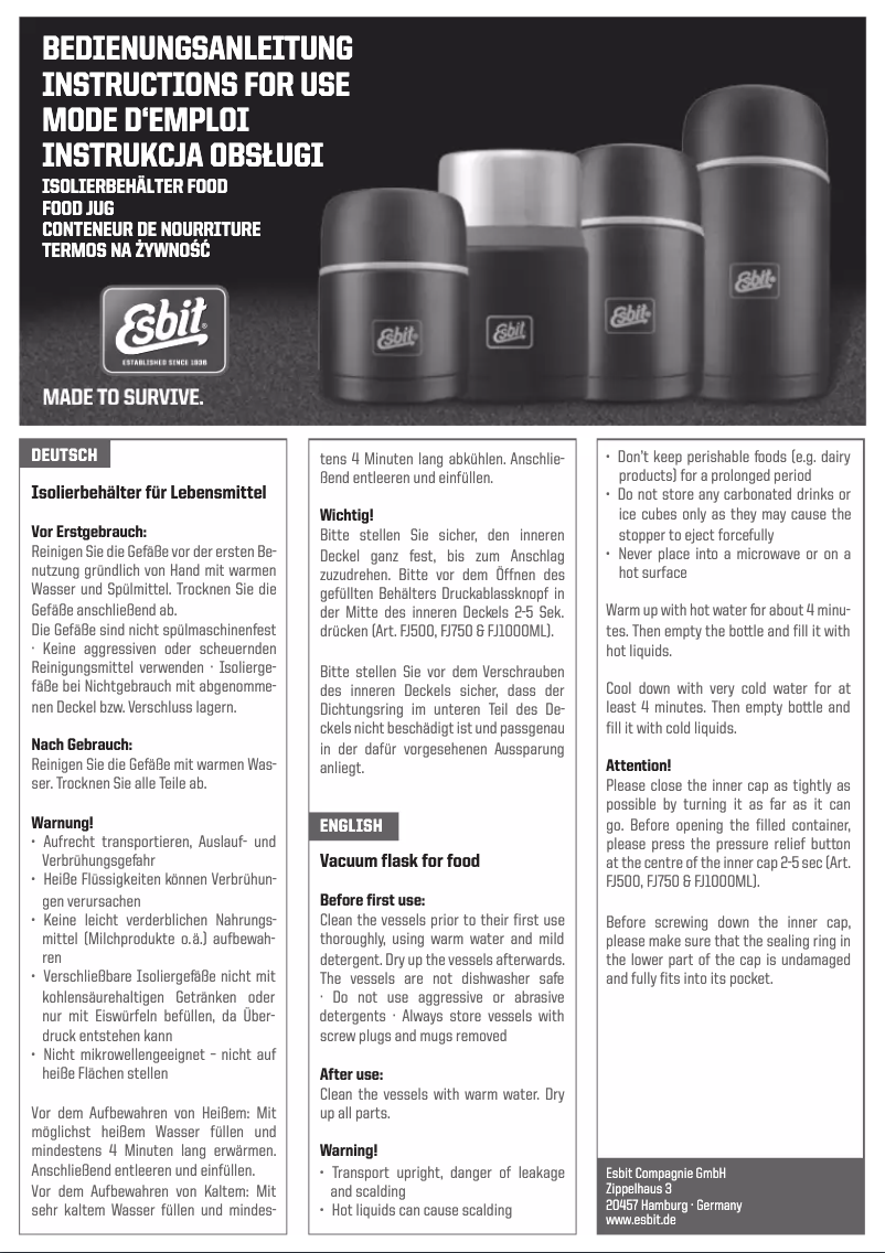 Image de la première page du manuel de l'appareil FJ750SP-GO