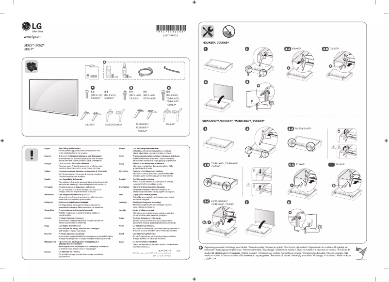 Page 1 de la notice Manuel utilisateur LG 70UK6500PLB