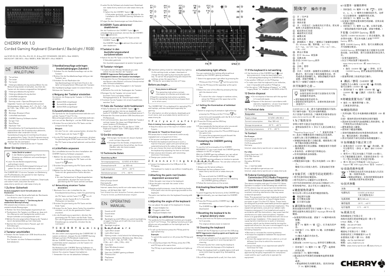 Image de la première page du manuel de l'appareil MX BOARD 1.0 BACKLIGHT