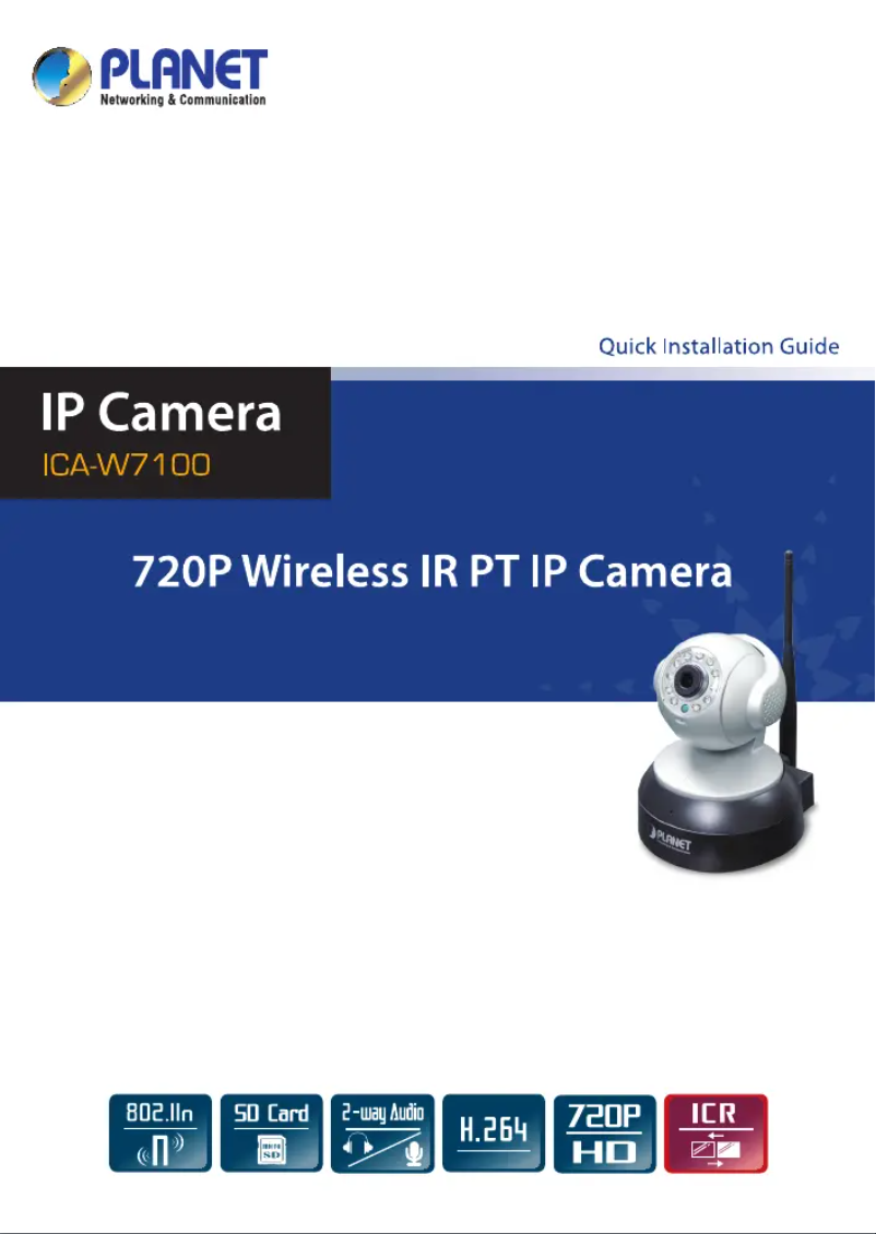 Page 1 de la notice Manuel utilisateur Planet ICA-W7100
