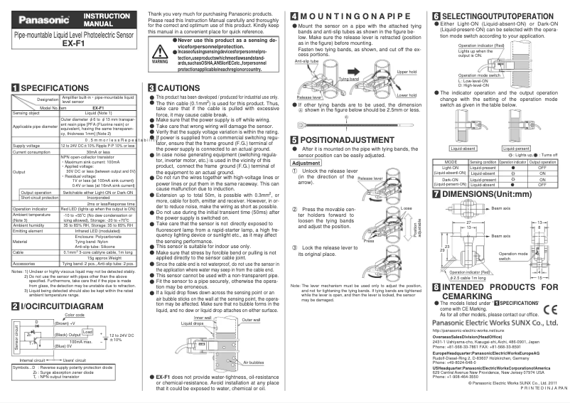 Página 1 del manual Manual de usuario Panasonic EX-F1