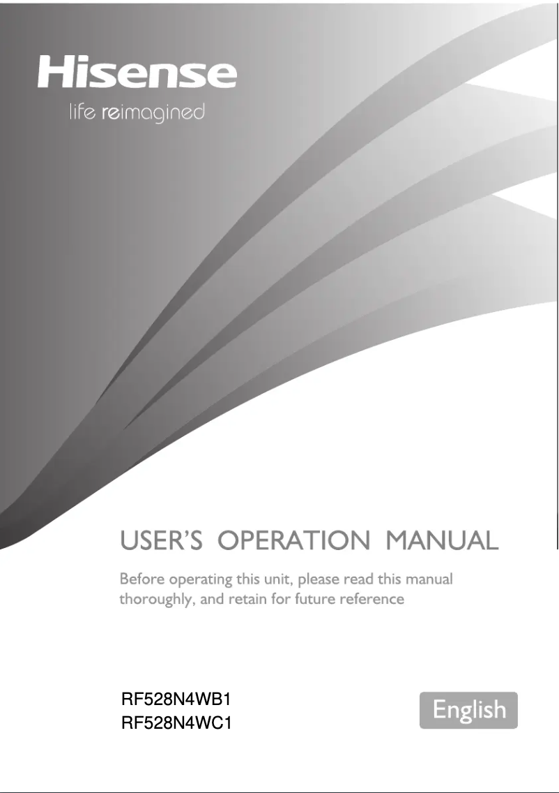 Page 1 de la notice Manuel utilisateur Hisense RF528N4WB1