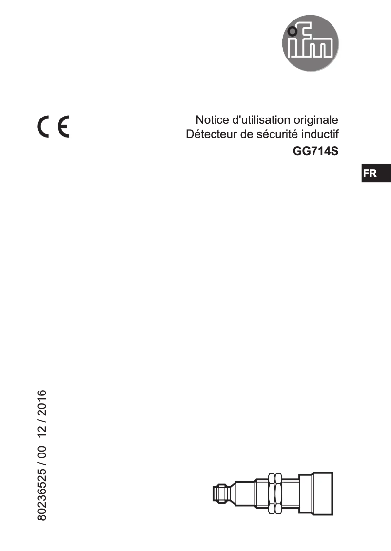 Page n°1 - Manuel utilisateur IFM GG714S
