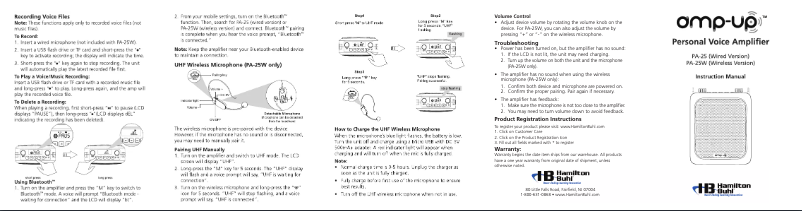 Page 1 de la notice Manuel utilisateur Hamilton Buhl PA-25