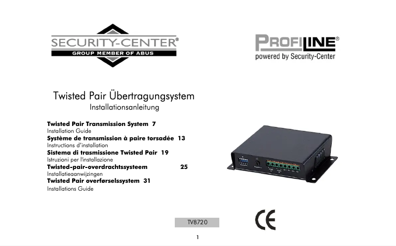 Page 1 de la notice Manuel utilisateur Abus TV8740