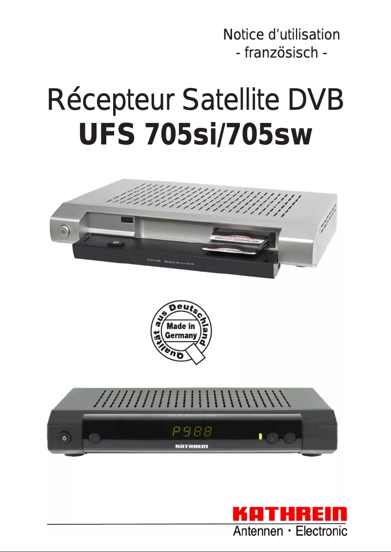 Image de la première page du manuel de l'appareil UFS 705