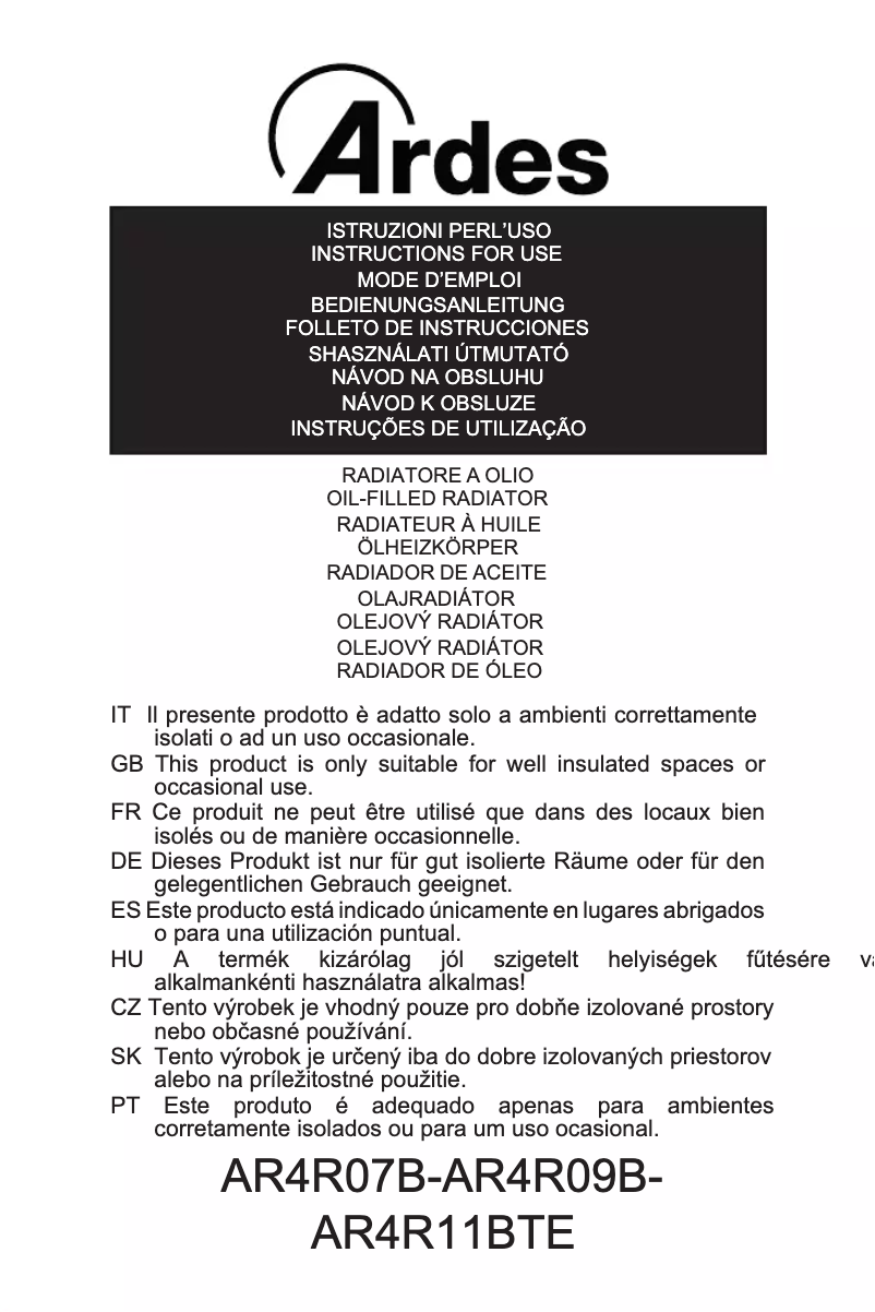 Página 1 del manual Manual de usuario Ardes AR4R11BTE