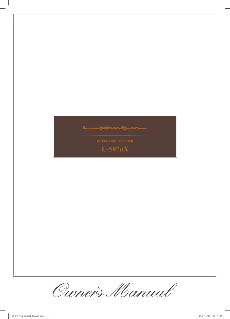 Página 1 del manual Manual de usuario Luxman L-507uX