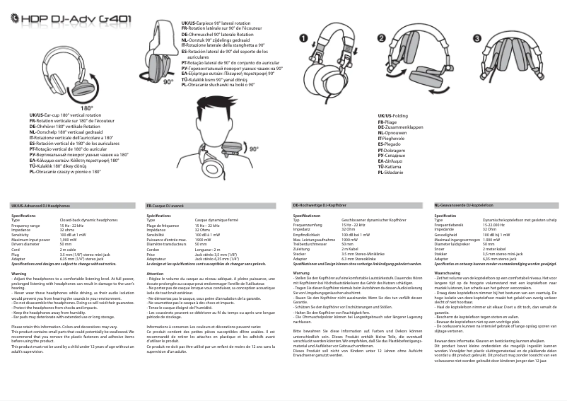 Page n°1 - Manuel utilisateur Hercules HDP DJ-Adv G401