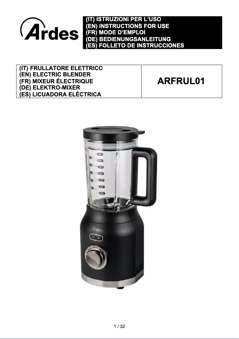 Page n°1 - Manuel utilisateur Ardes Poseidon ARFRUL01