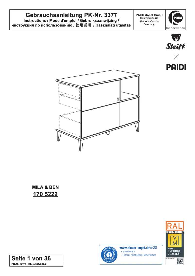 Page n°1 - Manuel utilisateur Paidi Mila & Ben