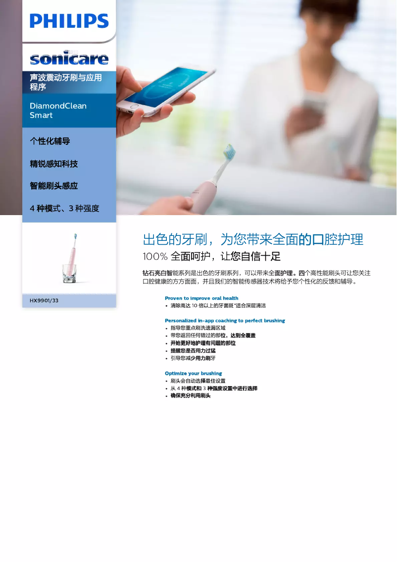 Página 1 del manual Folleto Philips Sonicare DiamondClean Smart HX9901