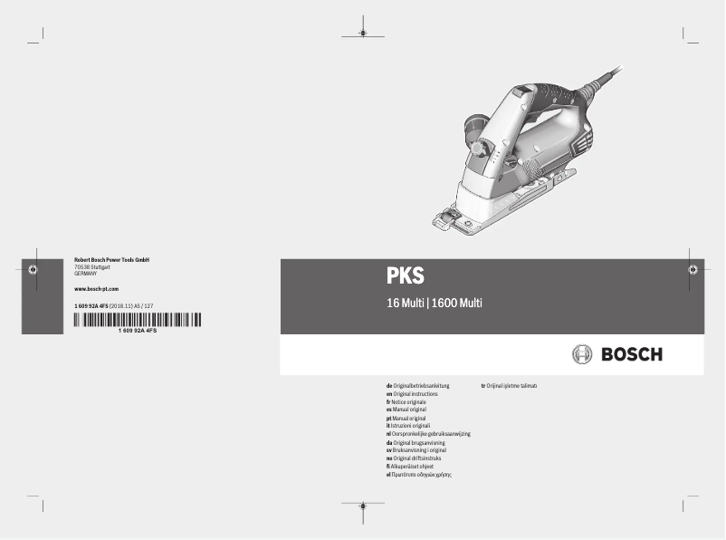 Page n°1 - Manuel utilisateur Bosch PKS 16 Multi