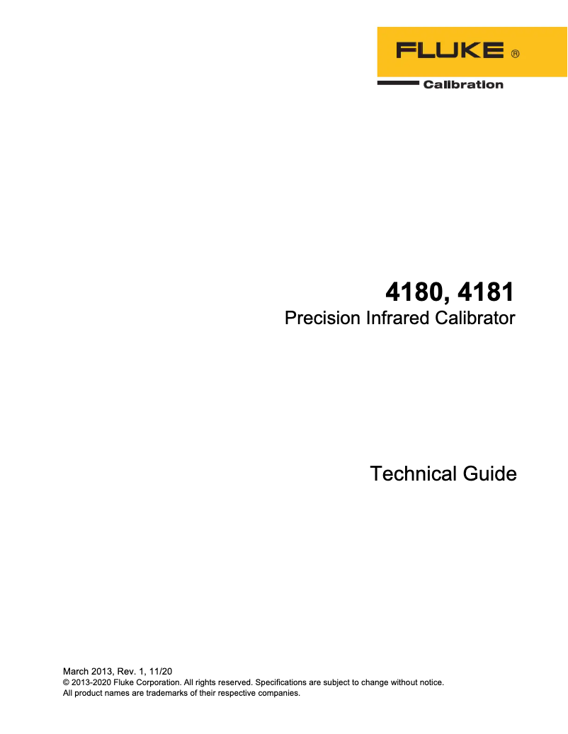 Page 1 de la notice Manuel utilisateur Fluke 4180