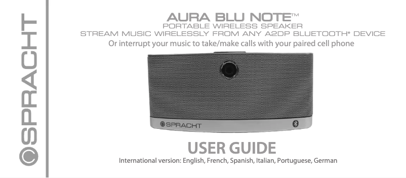 Image de la première page du manuel de l'appareil AURA BluNote