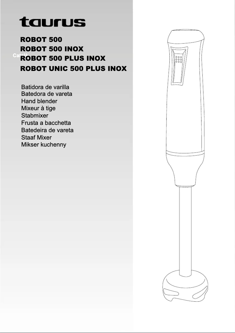 Page n°1 - Manuel utilisateur Taurus Robot Unic 500 Plus Inox