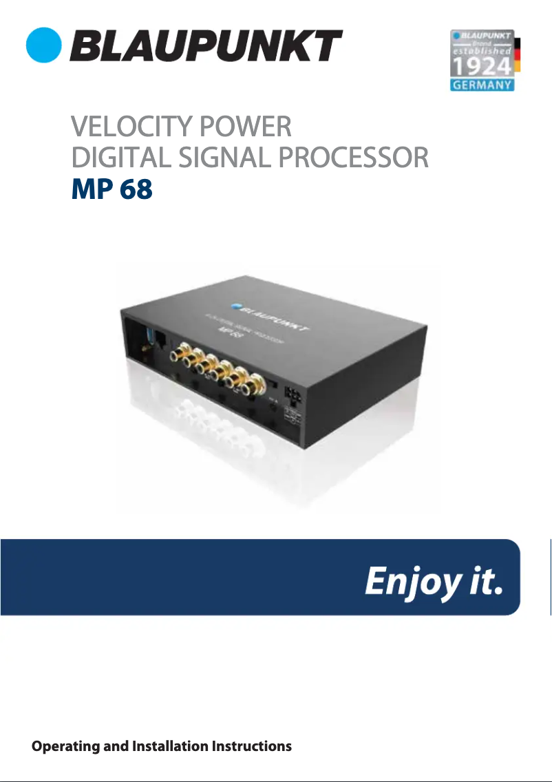 Page n°1 - Manuel utilisateur Blaupunkt MP 68A