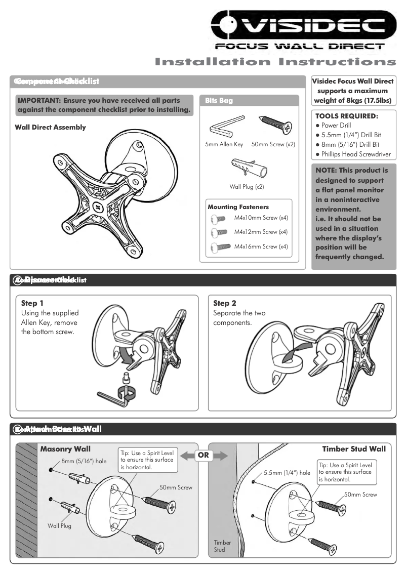 Page 1 de la notice Manuel utilisateur Atdec VF-WD