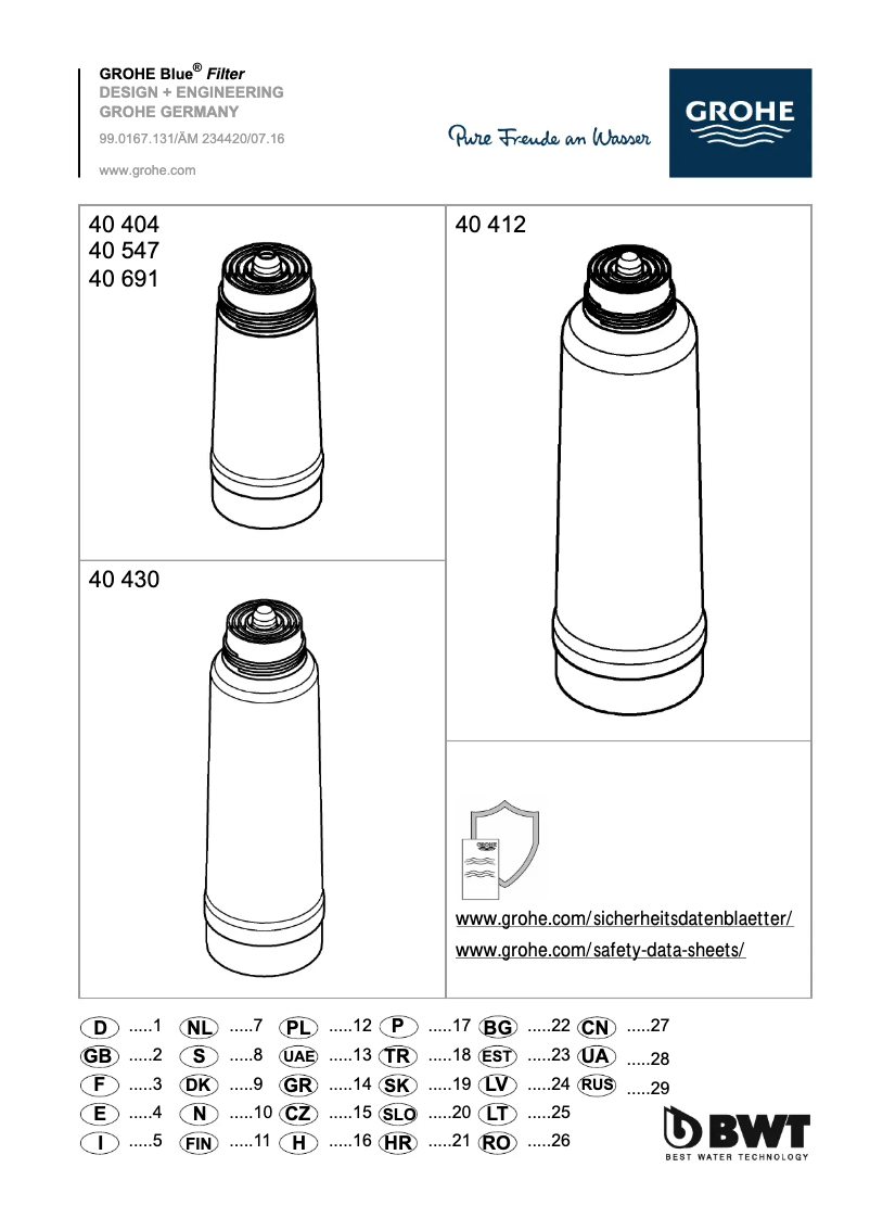 Page n°1 - Guide d'installation Grohe 40412001