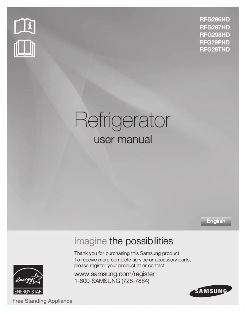 Page 1 de la notice Manuel utilisateur Samsung RFG29PHDWP