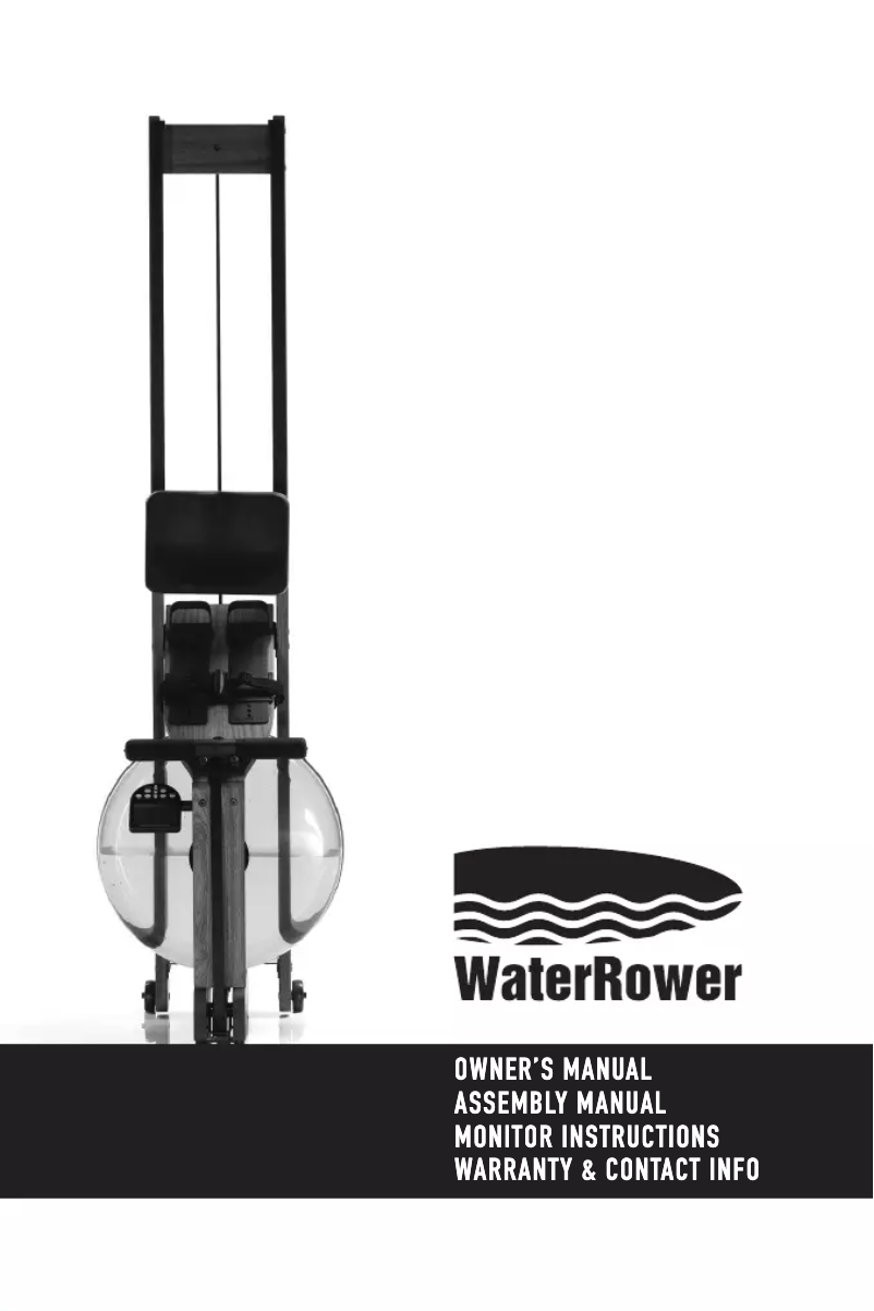 Page 1 de la notice Manuel utilisateur Waterrower Performance Ergometer