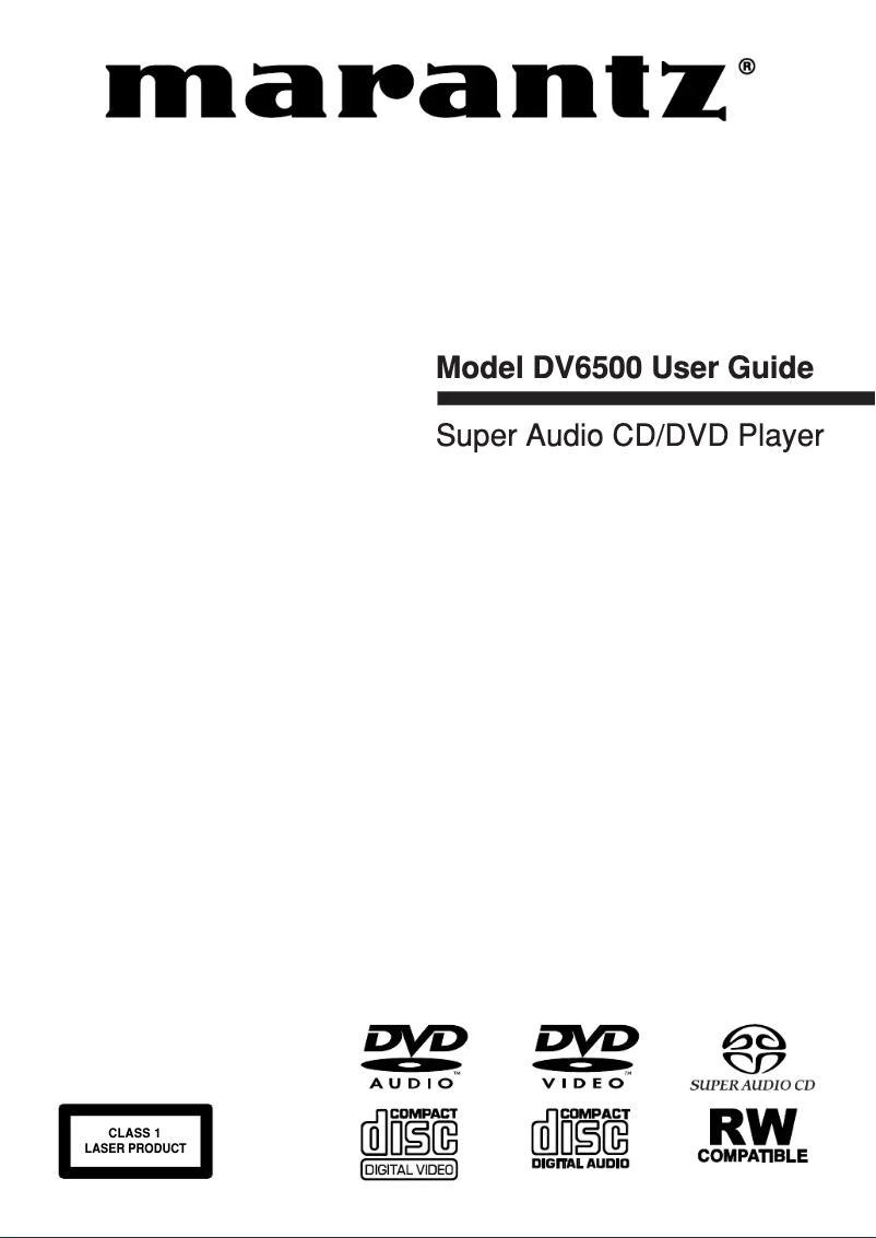 Page n°1 - Manuel utilisateur Marantz DV6500