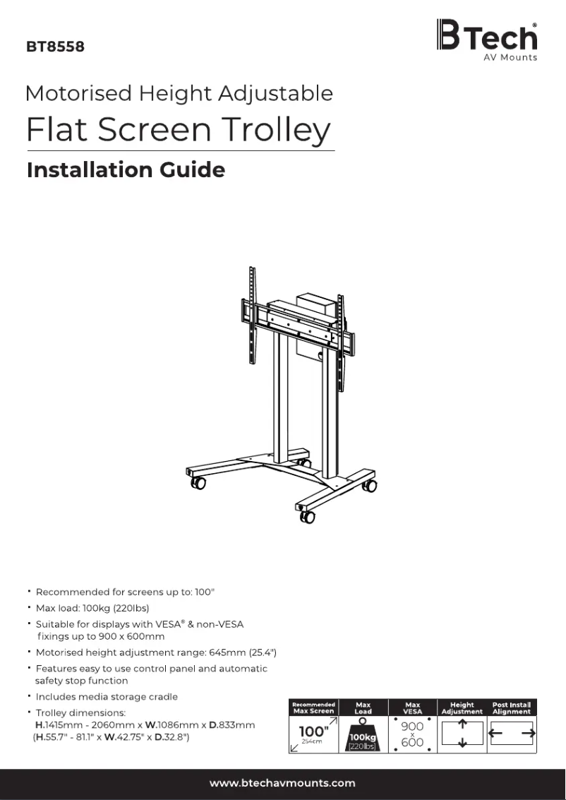 Page 1 de la notice Manuel utilisateur B-Tech BT8558