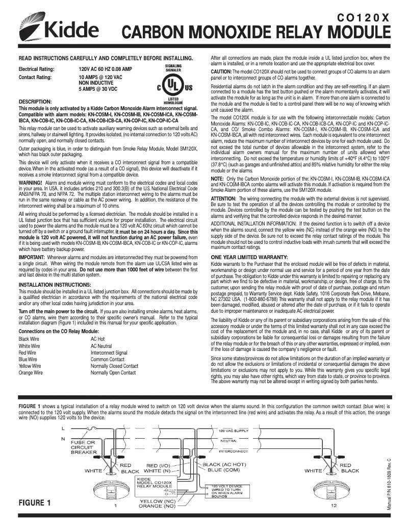 Image de la première page du manuel de l'appareil CO120X