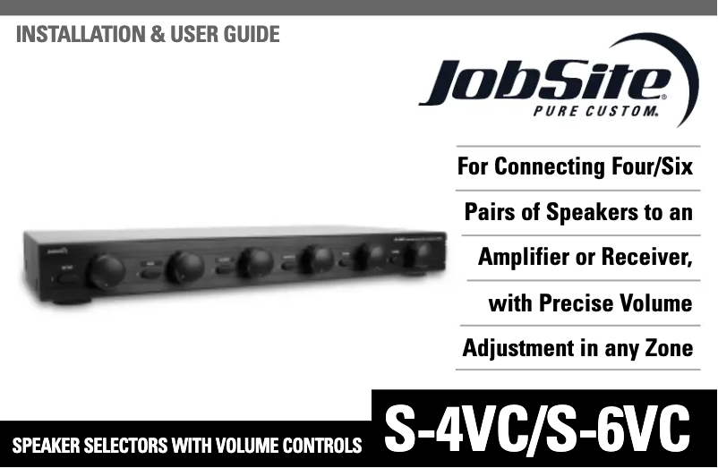 Page n°1 - Manuel utilisateur JobSite S-4VC