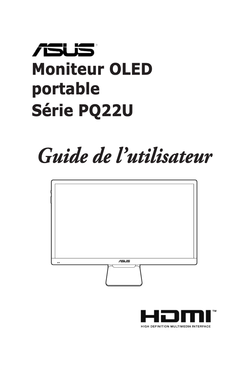 Page 1 de la notice Manuel utilisateur Asus ProArt PQ22UC