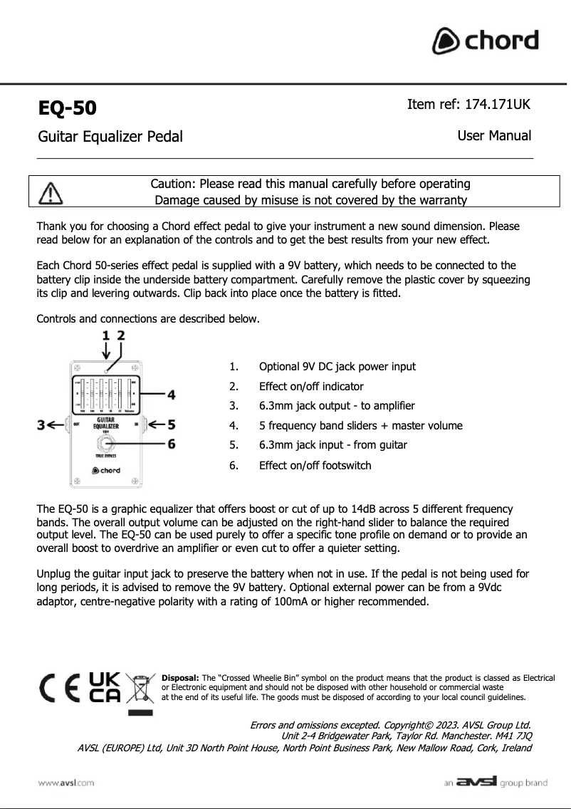 Image de la première page du manuel de l'appareil EQ-50