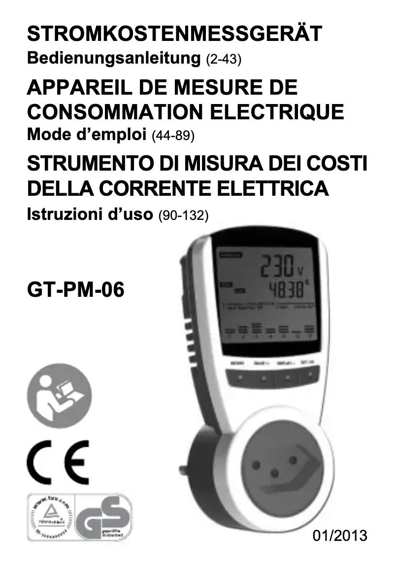Page 1 de la notice Manuel utilisateur GlobalTronics GT-PM-06