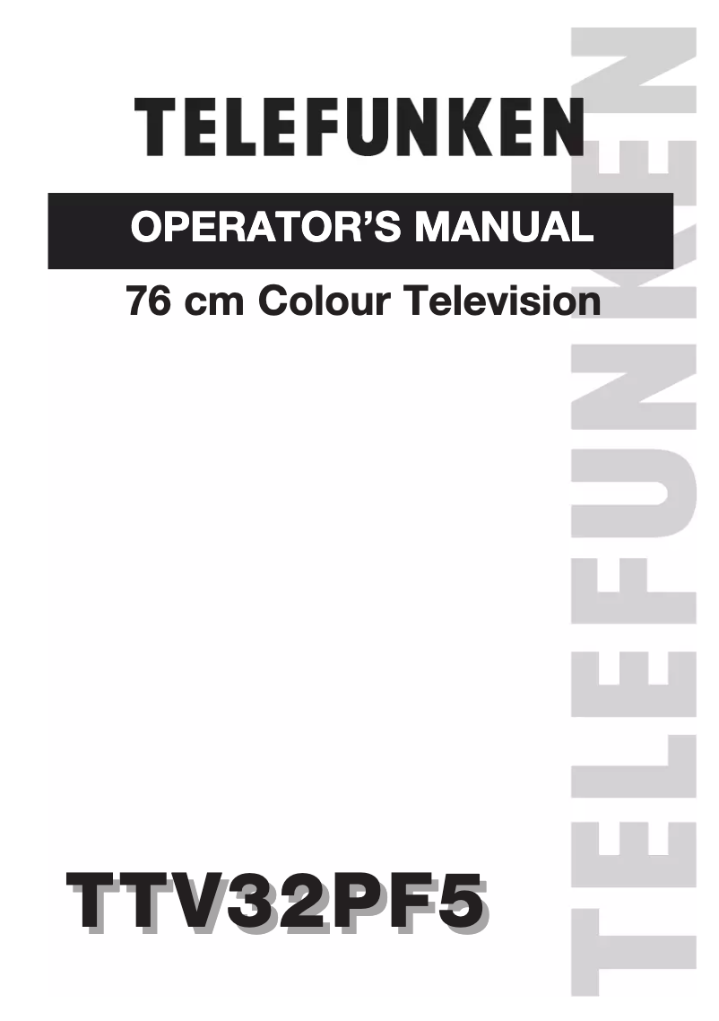 Page n°1 - Manuel utilisateur Telefunken TTV-32PF5