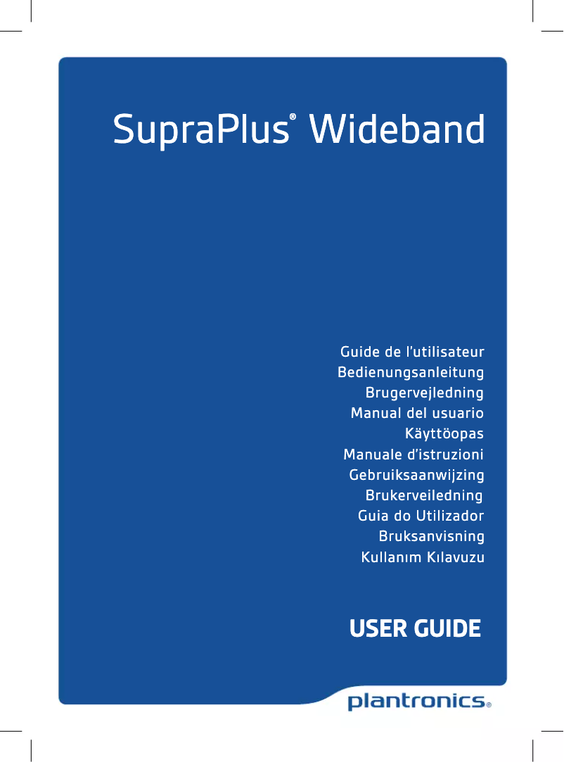 Image de la première page du manuel de l'appareil SupraPlus Wideband